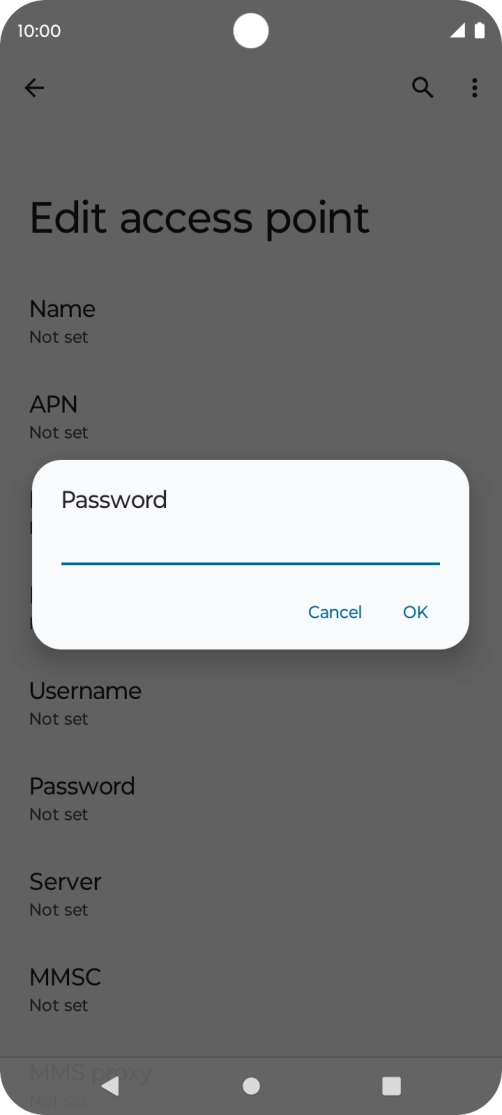 Key in secure and press OK.