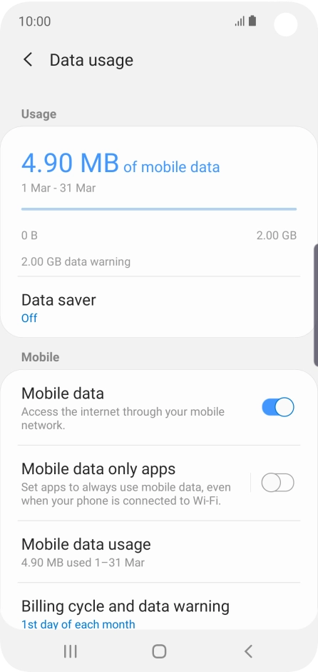 The total data usage is displayed.