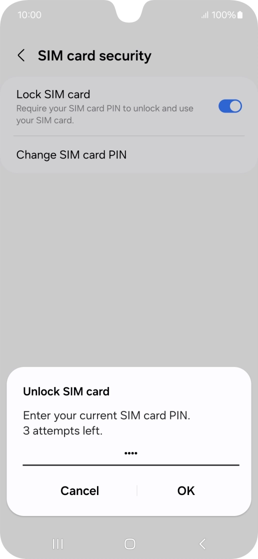 Key in your PIN and press OK. The default PIN is 1111.