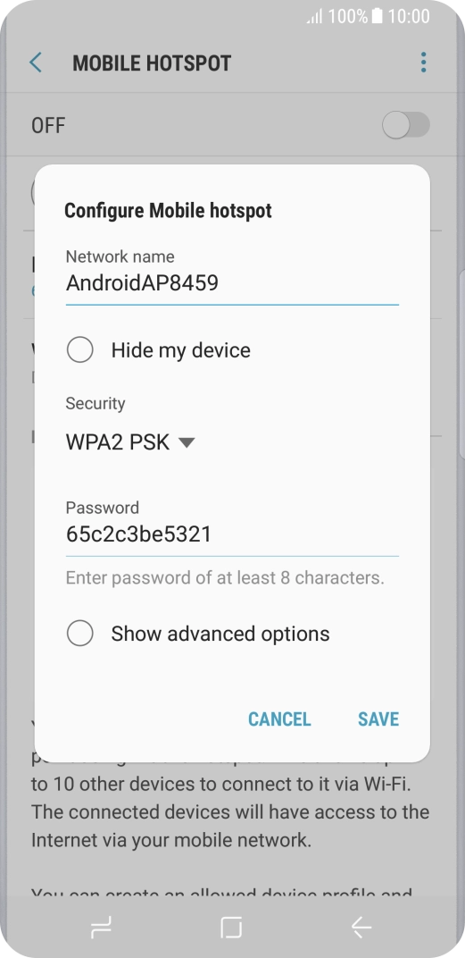 Press the field below 