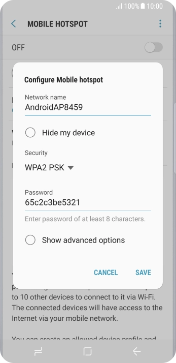 Press the field below 