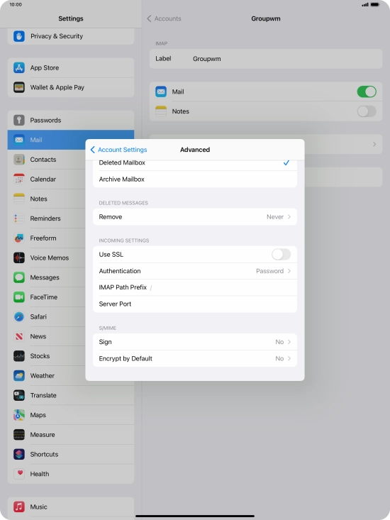 Press the indicator next to 