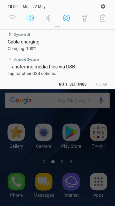 Press the connection icon.