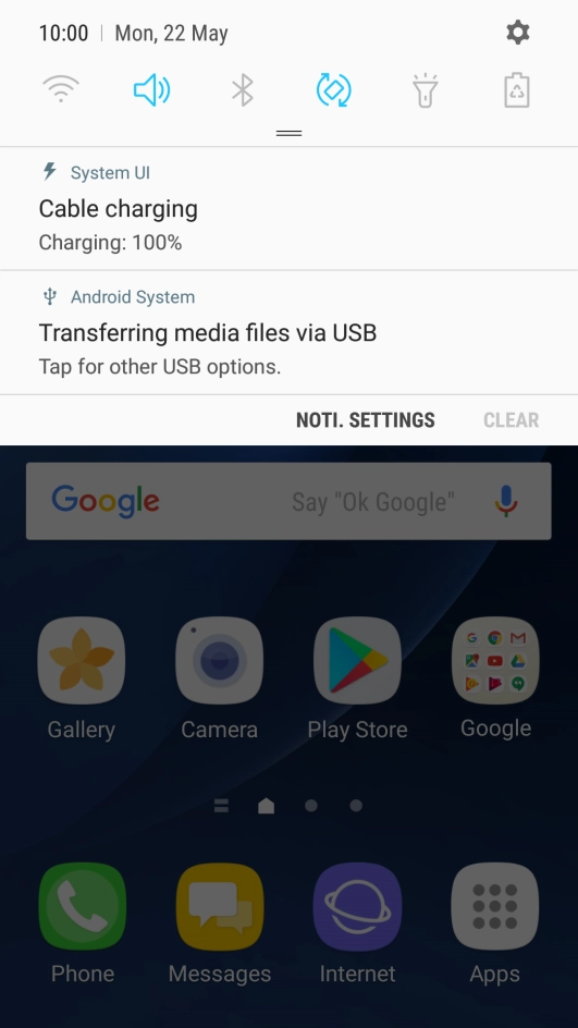 Press the connection icon.