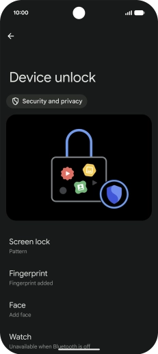 Press Screen lock and key in the additional phone lock code you created earlier.