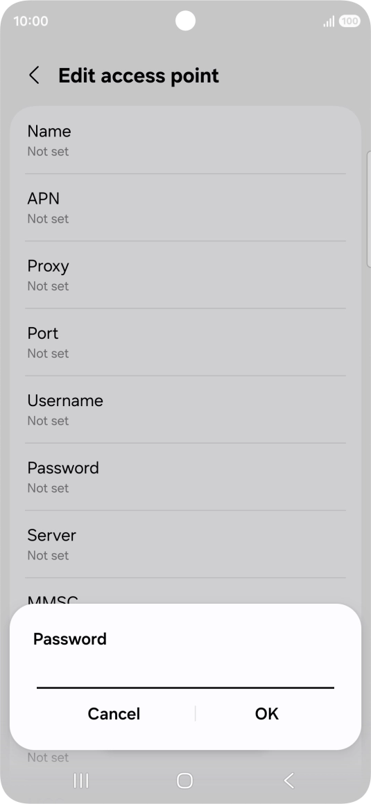 Key in secure and press OK.
