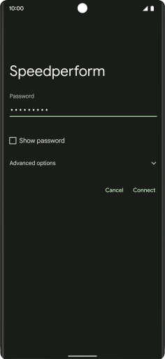 Key in the password for the Wi-Fi network and press Connect.