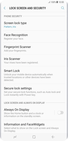 Press Screen lock type and key in the current phone lock code.