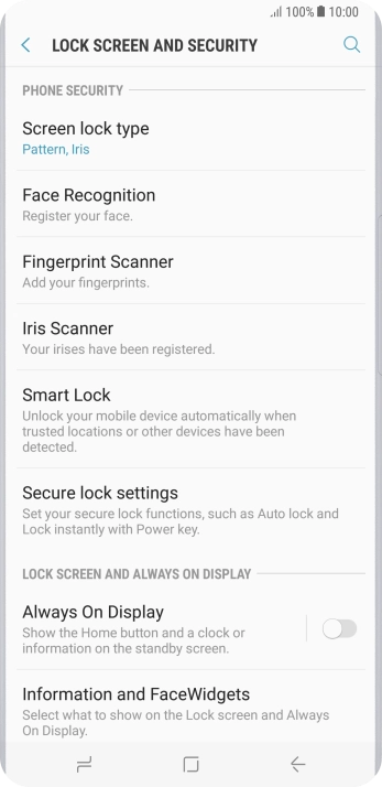 Press Screen lock type and key in the current phone lock code.