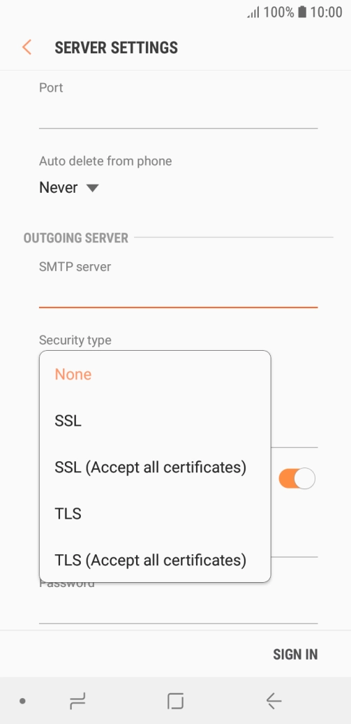 Press None to turn off the function.
