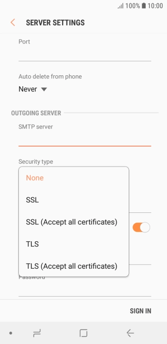 Press None to turn off the function.