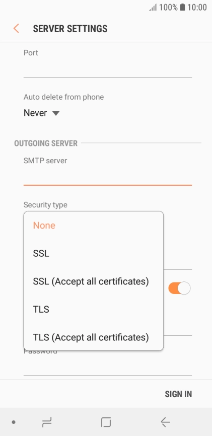 Press None to turn off the function.