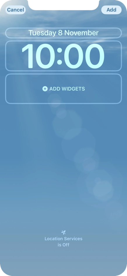 To customise the way the lock screen date is displayed, press the date widget and follow the instructions on the screen to find the required widget display mode.
