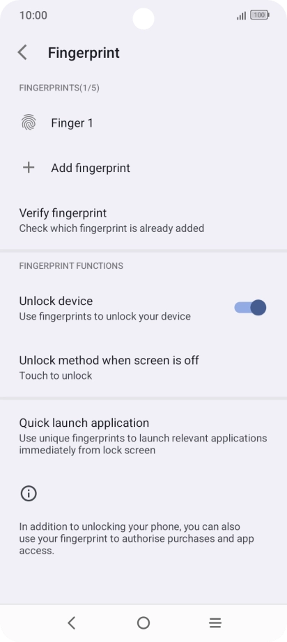 Select the required settings.