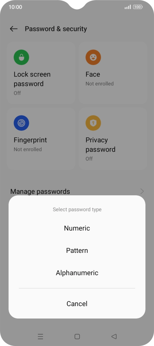 Press the required phone lock code and follow the instructions on the screen to create an additional phone lock code.