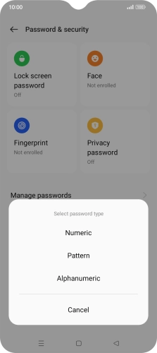 Press the required phone lock code and follow the instructions on the screen to create an additional phone lock code.