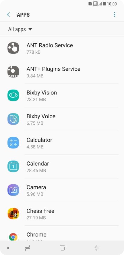 Press the required app.