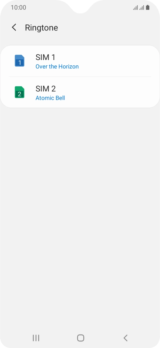 Press the required SIM.