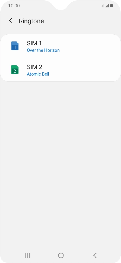 Press the required SIM.