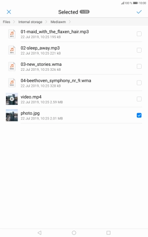 Press the confirm icon.