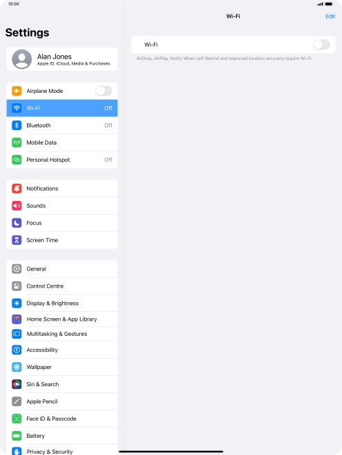 Press the indicator next to 