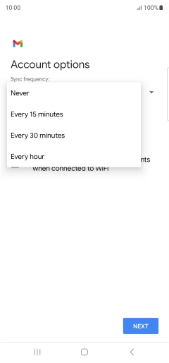 Press the required setting.