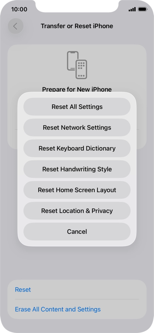 Press Reset All Settings.