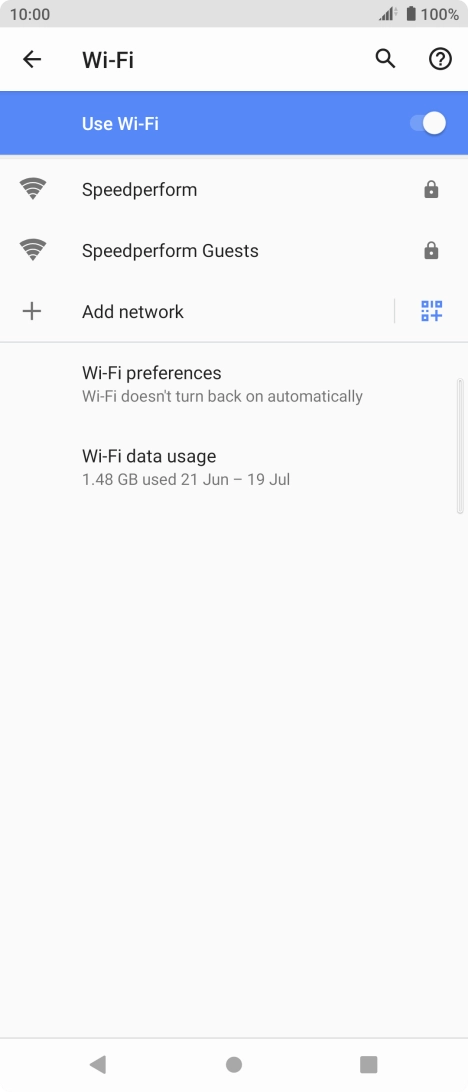Press the required Wi-Fi network.