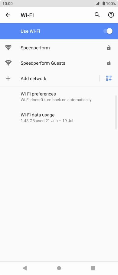 Press the required Wi-Fi network.