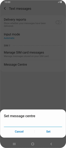 Key in +447958879879 and press Set.