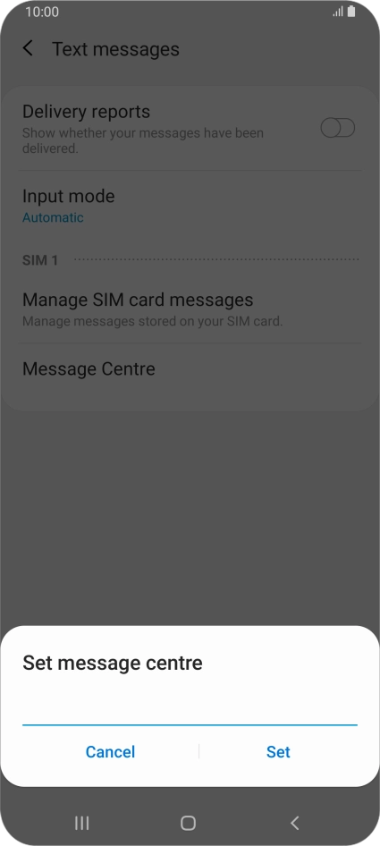 Key in +447958879879 and press Set.