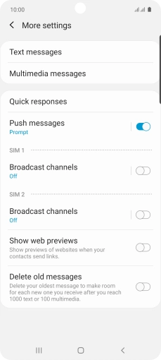 Press Text messages.