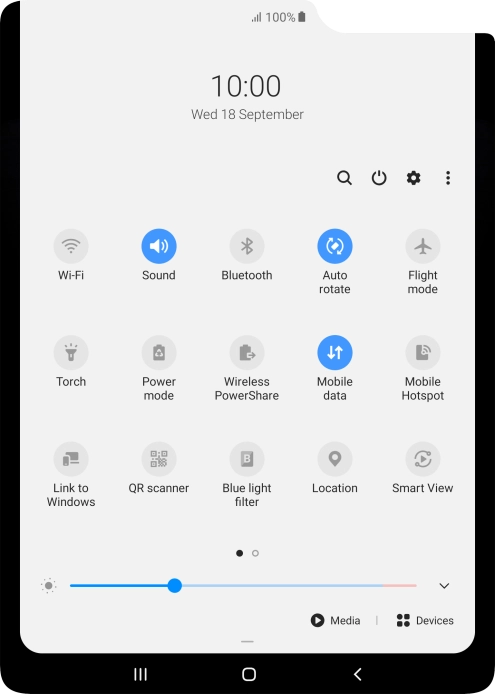 Press the settings icon.