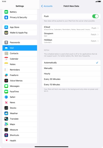 Press the indicator next to 