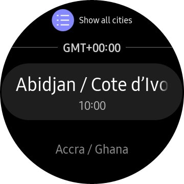 Press the required time zone.