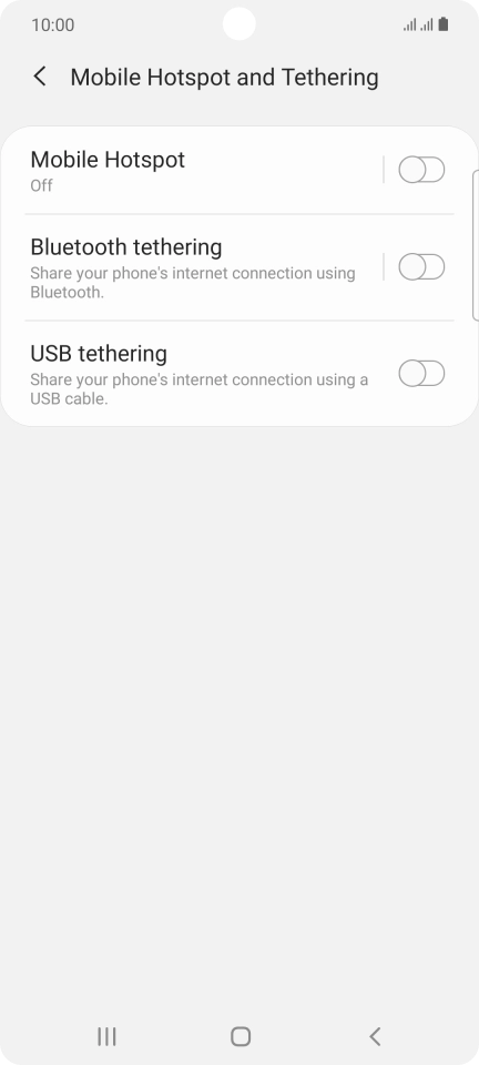 Press Mobile Hotspot.