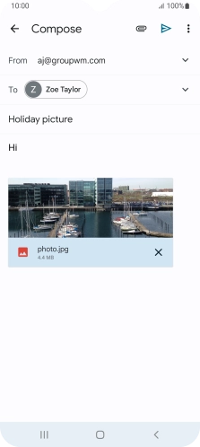 Press the send icon when you've finished your email.