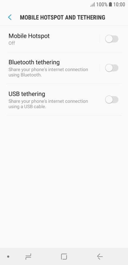 Press Mobile Hotspot.