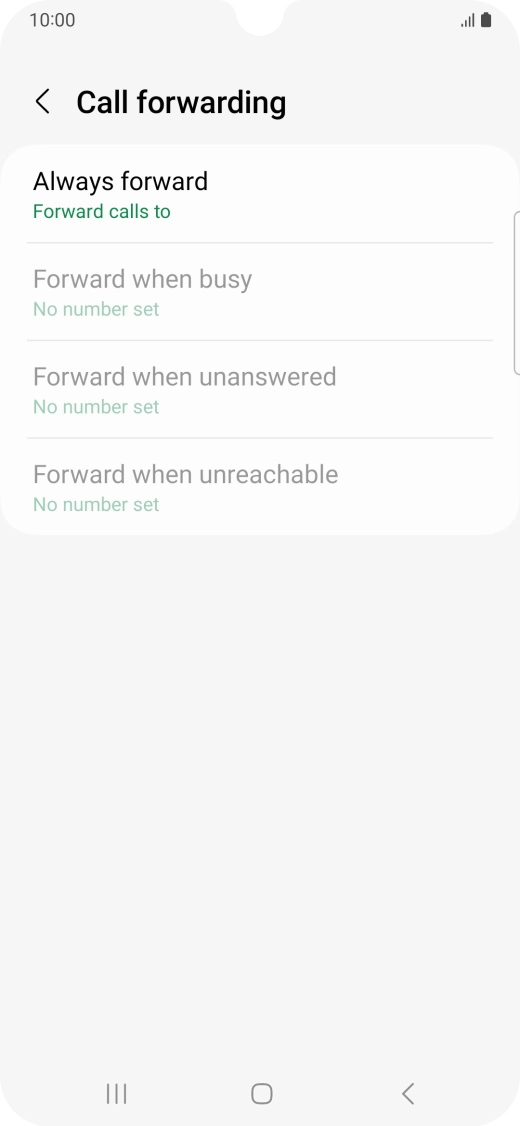 Press the required divert type.