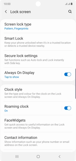 Press Screen lock type and key in the current phone lock code.