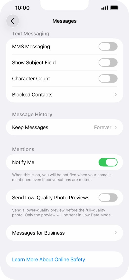 Press the indicator next to 