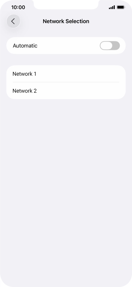 If you turn off the function, press the required network.