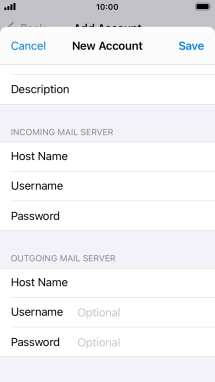 Press Username and key in the username for your email account.