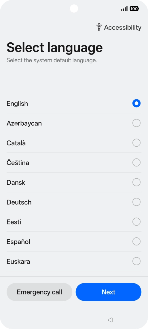 Press the required language.