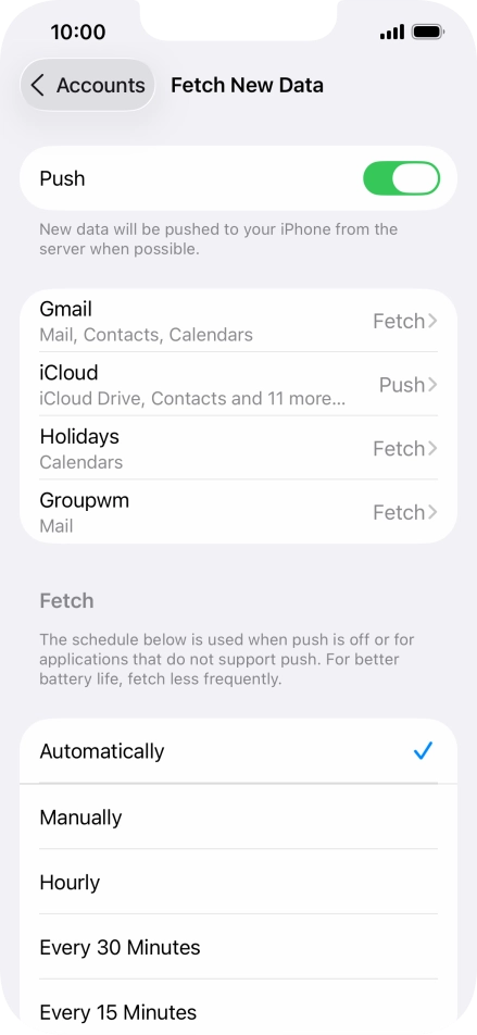 Press the indicator next to 