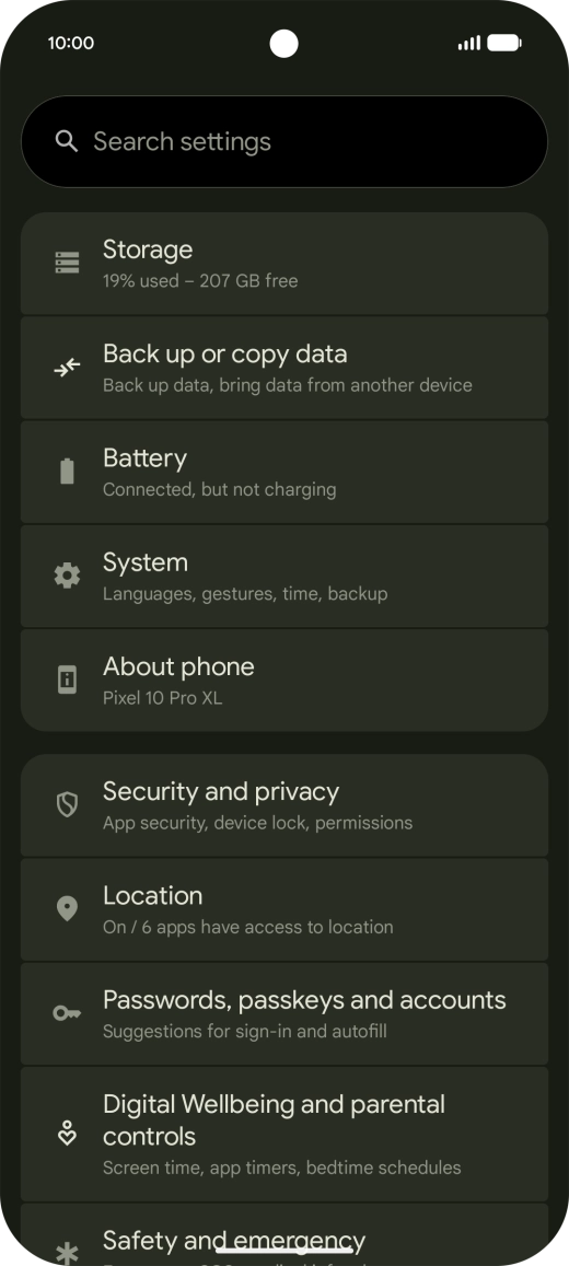 Press Passwords, passkeys and accounts.