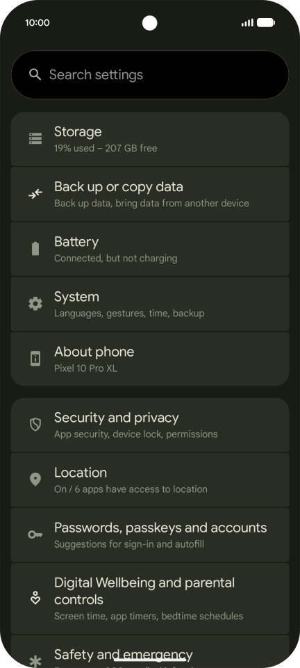 Press Passwords, passkeys and accounts.