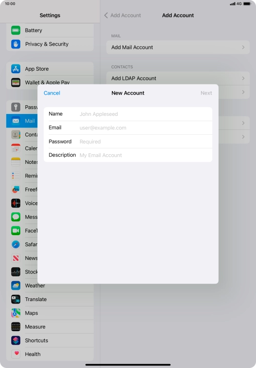 Press Name and key in the required sender name.