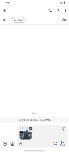 Press the send icon when you've finished your MMS.