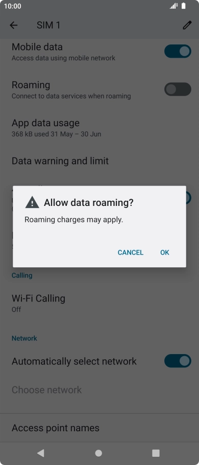 If you turn on the function, press OK.